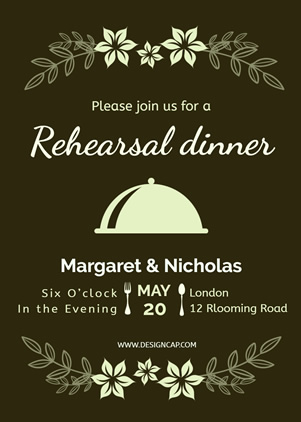 Wedding Rehearsal Dinner Invitation Design