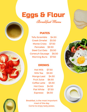 Breakfast Menu design