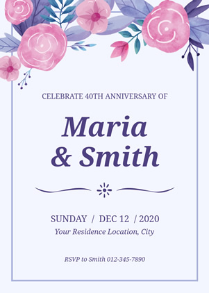 40th Anniversary Invitation Design